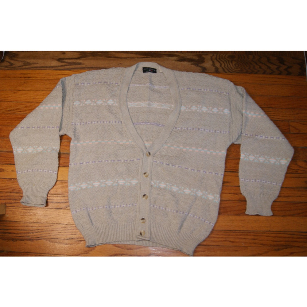 The Italian Sweater Co. Vintage Multicolor V-Neck Cardigan XL Italy